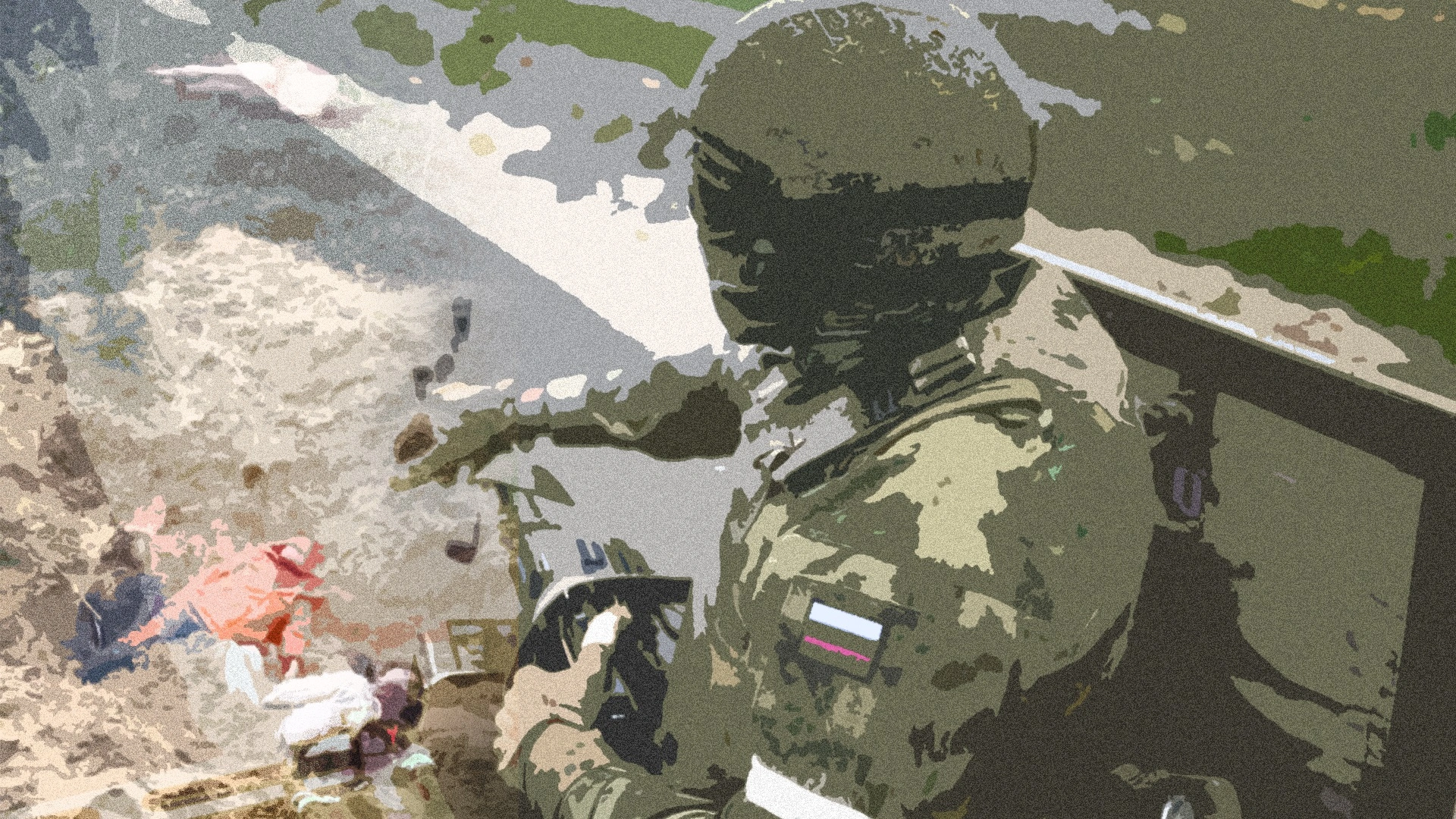 Російський військовий, стилізоване зображення